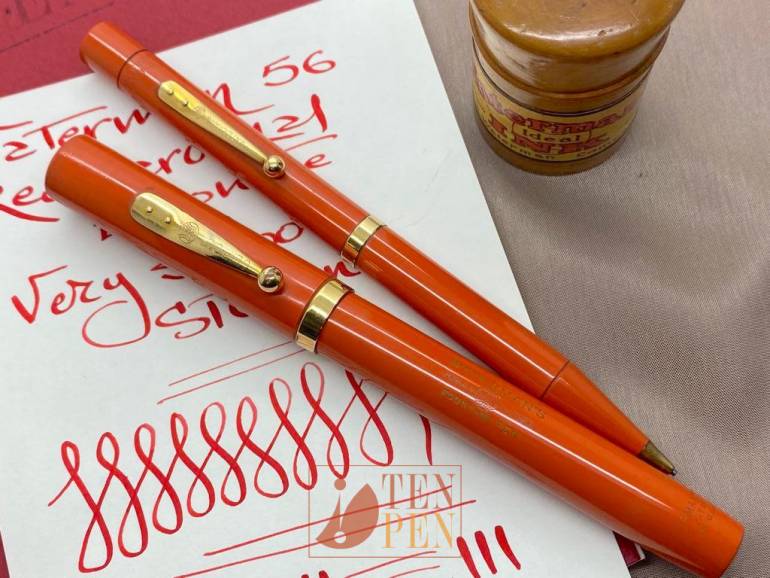 WATERMAN 56 SET CARDINAL RED EBONITE - STUB NIB | Tenpen - By
